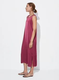 PARFOIS Schultertaschen>Midikleid Mit Satineffekt Bordeaux