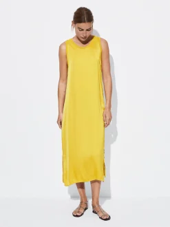 PARFOIS Schultertaschen>Midikleid Mit Satineffekt Gelb