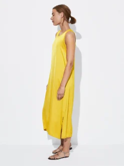 PARFOIS Schultertaschen>Midikleid Mit Satineffekt Gelb