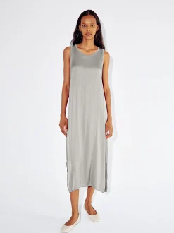 PARFOIS Schultertaschen>Midikleid Mit Satineffekt Grau