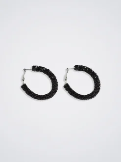 PARFOIS Raffinierter Modeschmuck|Ringe>Mittelgroße, Glänzende Kreolen Schwarz