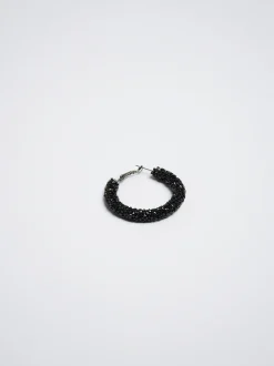 PARFOIS Raffinierter Modeschmuck|Ringe>Mittelgro&szlig;e, Gl&auml;nzende Kreolen Schwarz