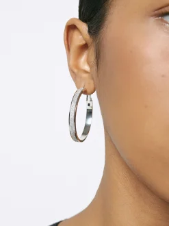 PARFOIS Raffinierter Modeschmuck|Lange Ohrringe>Mittelgro&szlig;e, Gl&auml;nzende Kreolen Silber