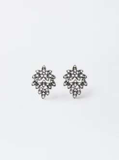 PARFOIS Raffinierter Modeschmuck|Lange Ohrringe>Mittelgro&szlig;e Ohrringe Mit Glitzersteinen Silber
