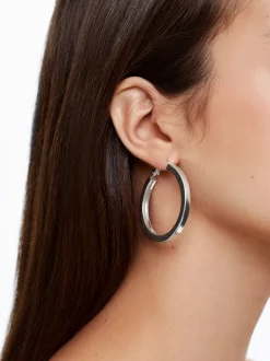 PARFOIS Raffinierter Modeschmuck|Ringe>Mittelgroße Verte Creolen Silber