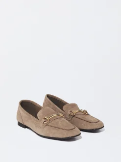 PARFOIS Raffinierter Modeschmuck|Lange Ohrringe>Mokassins Aus Leder Mit Metallschnalle Braun