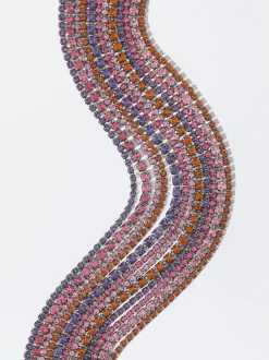 PARFOIS Set Ohrringen|Hoop-Ohrringe>Multicolor Kristall-Choker Mehrfarbig