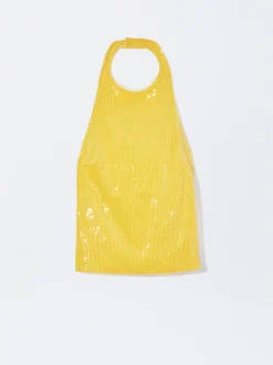 PARFOIS Schultertaschen|Taschen aus Leder NEW>Oberteil Mit Pailletten Gelb