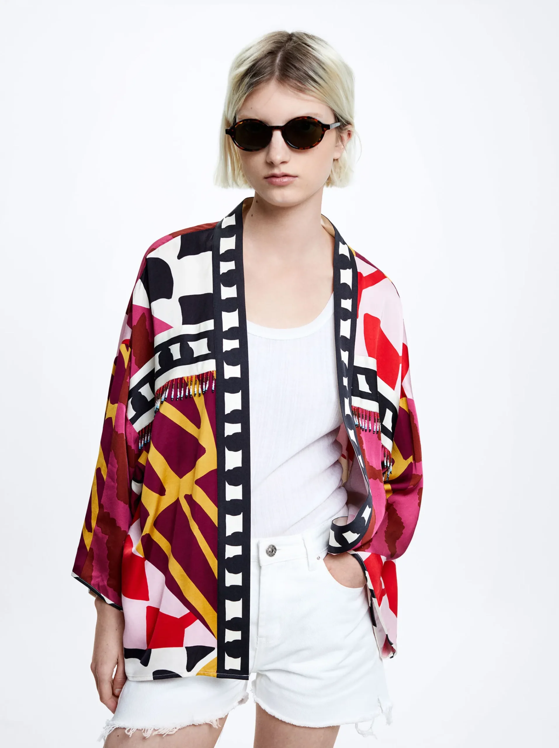 PARFOIS Umhängetaschen|Handtaschen>Offener Kimono Mit Print Mehrfarbig