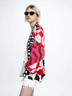 PARFOIS Umhängetaschen|Handtaschen>Offener Kimono Mit Print Mehrfarbig