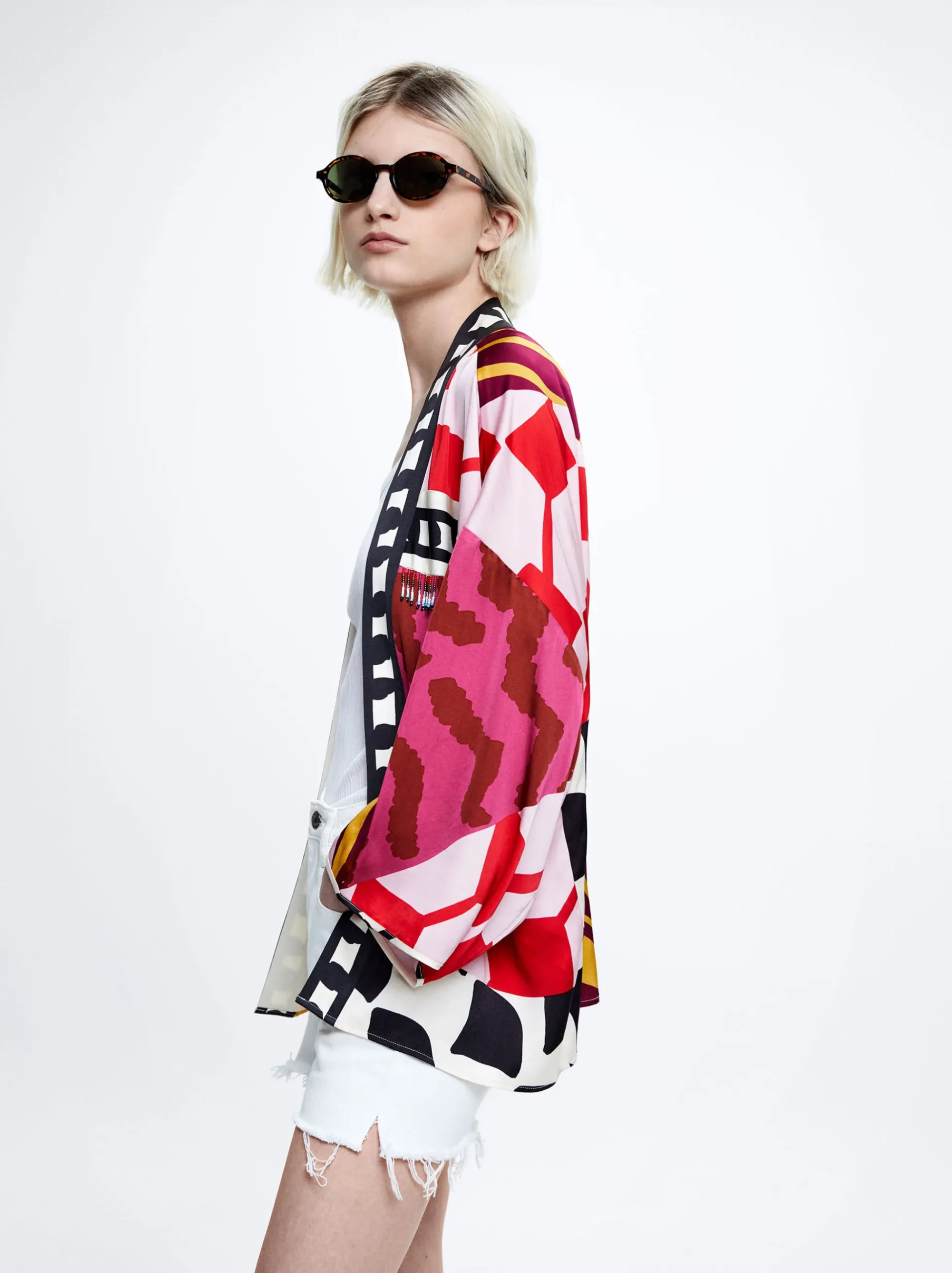 PARFOIS Umhängetaschen|Handtaschen>Offener Kimono Mit Print Mehrfarbig