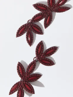 PARFOIS Lange Ohrringe|Trend Collection>Ohrringe Mit Blume Bordeaux