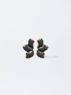 PARFOIS Hoop-Ohrringe>Ohrringe Mit Blume Schwarz