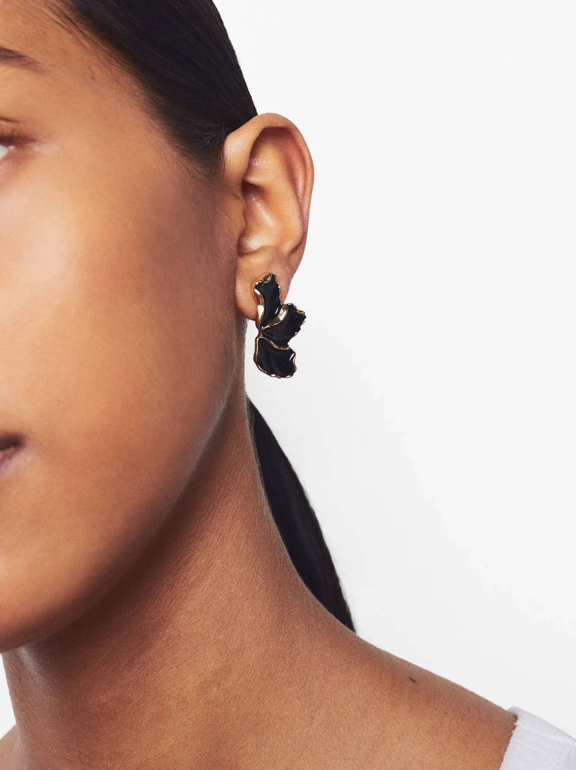 PARFOIS Hoop-Ohrringe>Ohrringe Mit Blume Schwarz