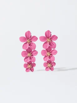 PARFOIS Lange Ohrringe|Trend Collection>Ohrringe Mit Blume Rosa