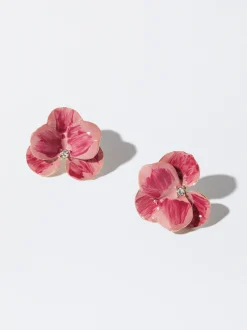PARFOIS Ringe>Ohrringe Mit Blume Fuchsia