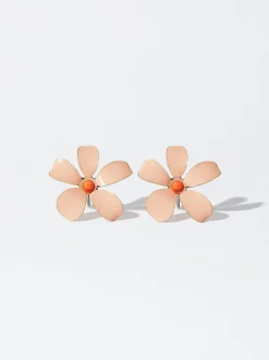PARFOIS Ringe>Ohrringe Mit Blume Orange