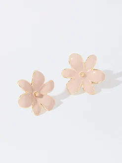 PARFOIS Ringe>Ohrringe Mit Blume Rosa