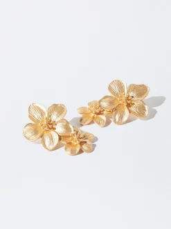 PARFOIS Raffinierter Modeschmuck|Ringe>Ohrringe Mit Blume Golden