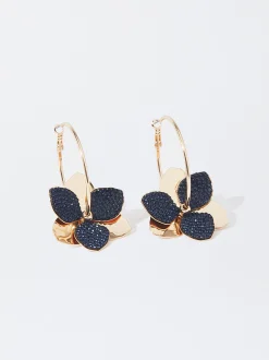 PARFOIS Lange Ohrringe|Premium>Ohrringe Mit Blume Blau
