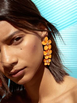 PARFOIS Ringe>Ohrringe Mit Blume Orange