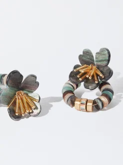 PARFOIS Ringe>Ohrringe Mit Blume Aus Harz Mehrfarbig