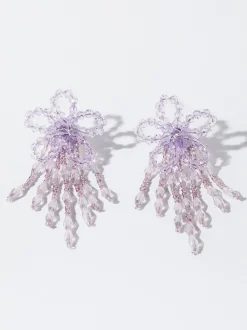 PARFOIS Lange Ohrringe|Trend Collection>Ohrringe Mit Blume Und Glasperlen Lila