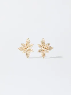 PARFOIS Ringe>Ohrringe Mit Blume Und Perlen Weib