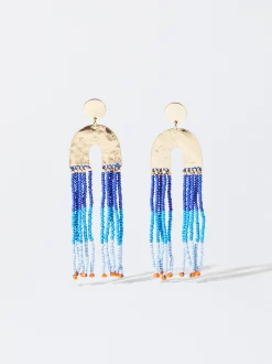 PARFOIS Lange Ohrringe|Premium>Ohrringe Mit Glasperlen Marineblau