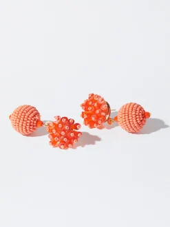 PARFOIS Lange Ohrringe>Ohrringe Mit Glasperlen Orange