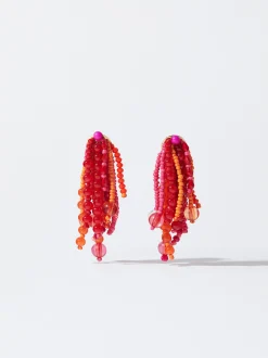 PARFOIS Lange Ohrringe>Ohrringe Mit Glasperlen Fuchsia