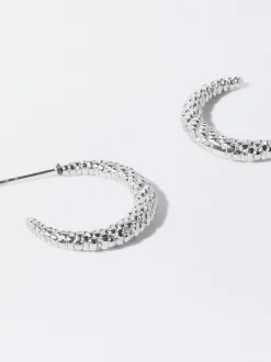 PARFOIS Premium|Kurze Halsketten>Ohrringe Mit Goldpr&auml;gung Silber