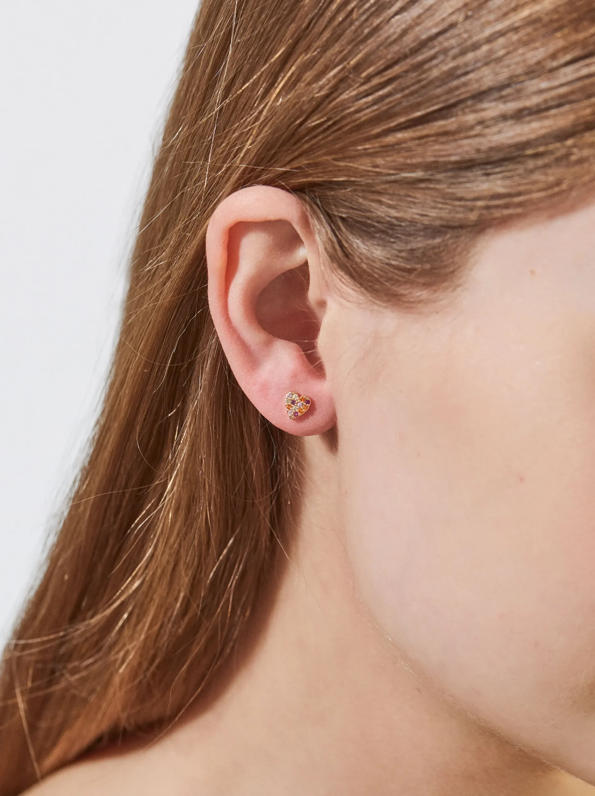 PARFOIS Raffinierter Modeschmuck|Kurze Ohrringe>Ohrringe Mit Herz Und Zirkonia Mehrfarbig