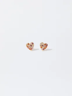PARFOIS Raffinierter Modeschmuck|Kurze Ohrringe>Ohrringe Mit Herz Und Zirkonia Mehrfarbig