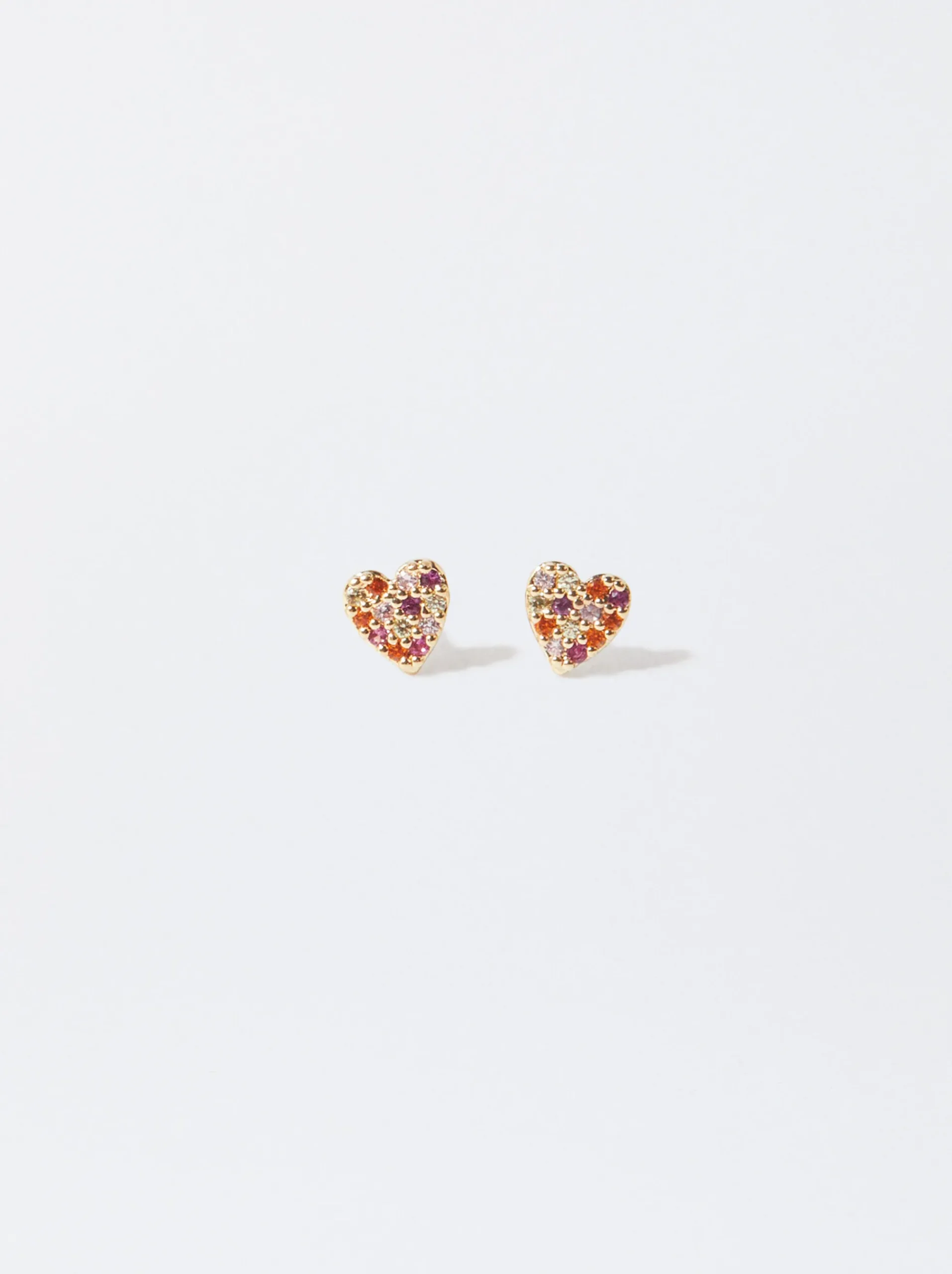 PARFOIS Raffinierter Modeschmuck|Kurze Ohrringe>Ohrringe Mit Herz Und Zirkonia Mehrfarbig