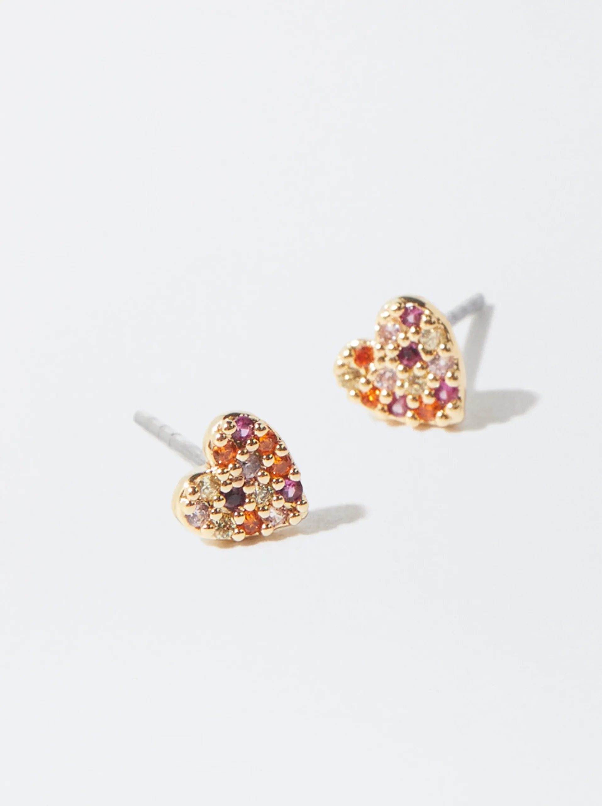 PARFOIS Raffinierter Modeschmuck|Kurze Ohrringe>Ohrringe Mit Herz Und Zirkonia Mehrfarbig