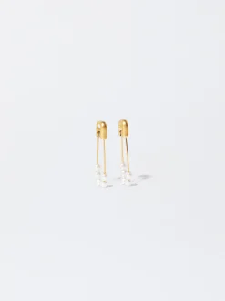 PARFOIS Basics|Kurze Ohrringe>Ohrringe Mit Sicherheitsnadel Aus Stahl Golden