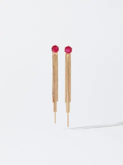 PARFOIS Lange Ohrringe|Premium>Ohrringe Mit Zirkonia Rosa