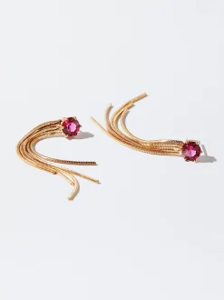 PARFOIS Lange Ohrringe|Premium>Ohrringe Mit Zirkonia Rosa