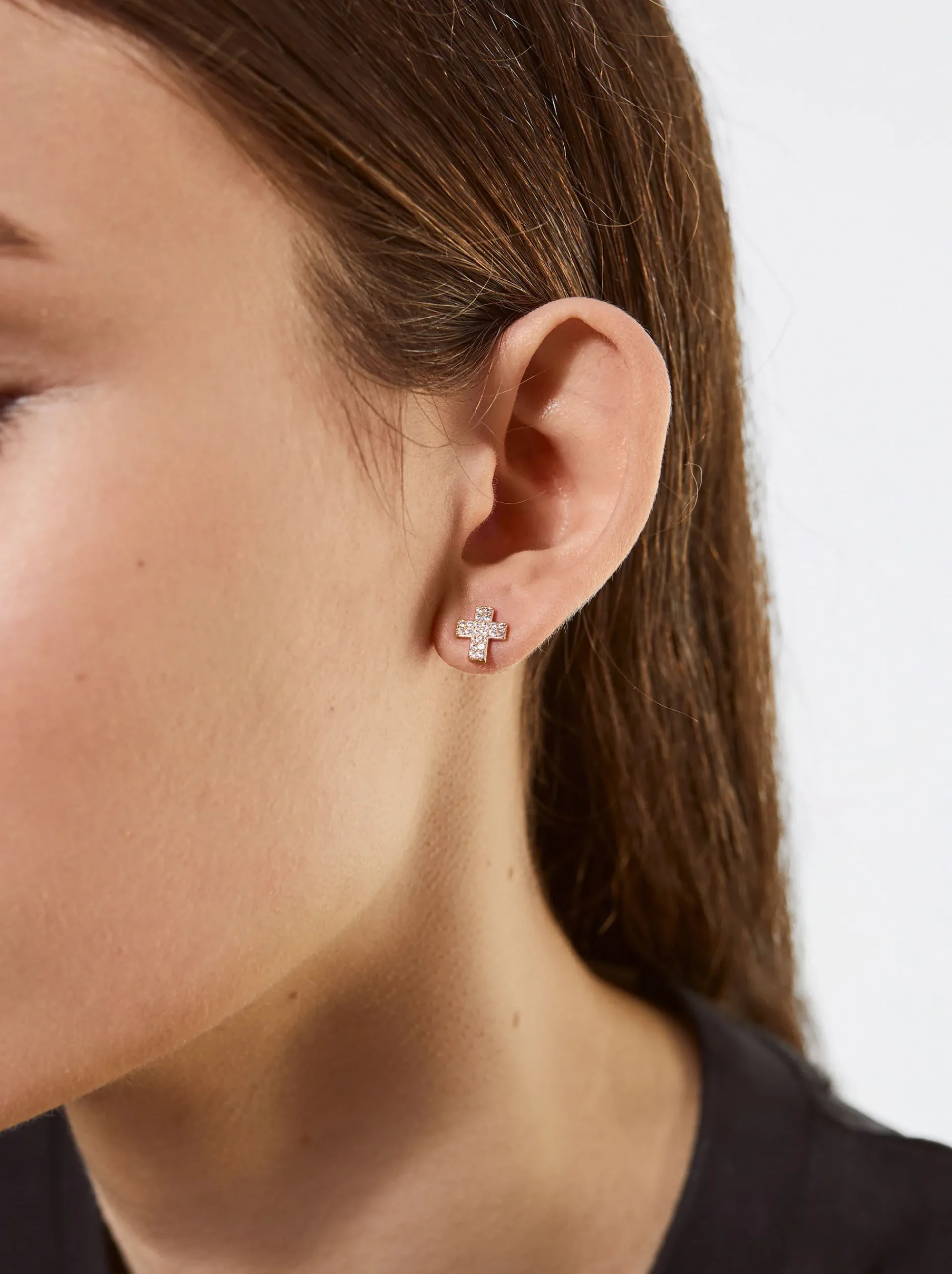 PARFOIS Lange Ohrringe|Basics>Ohrringe Mit Zirkoniasteinen Und Kreuz Golden