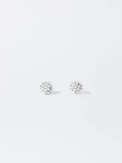 PARFOIS Halsketten|Kurze Halsketten>Ohrstecker Aus Stahl Mit Perlen Silber