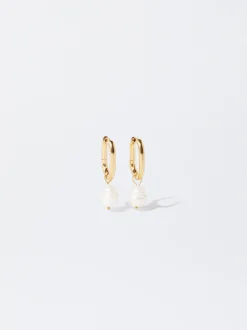 PARFOIS Halsketten|Kurze Halsketten>Ohrstecker Aus Stahl Mit Perlen Golden