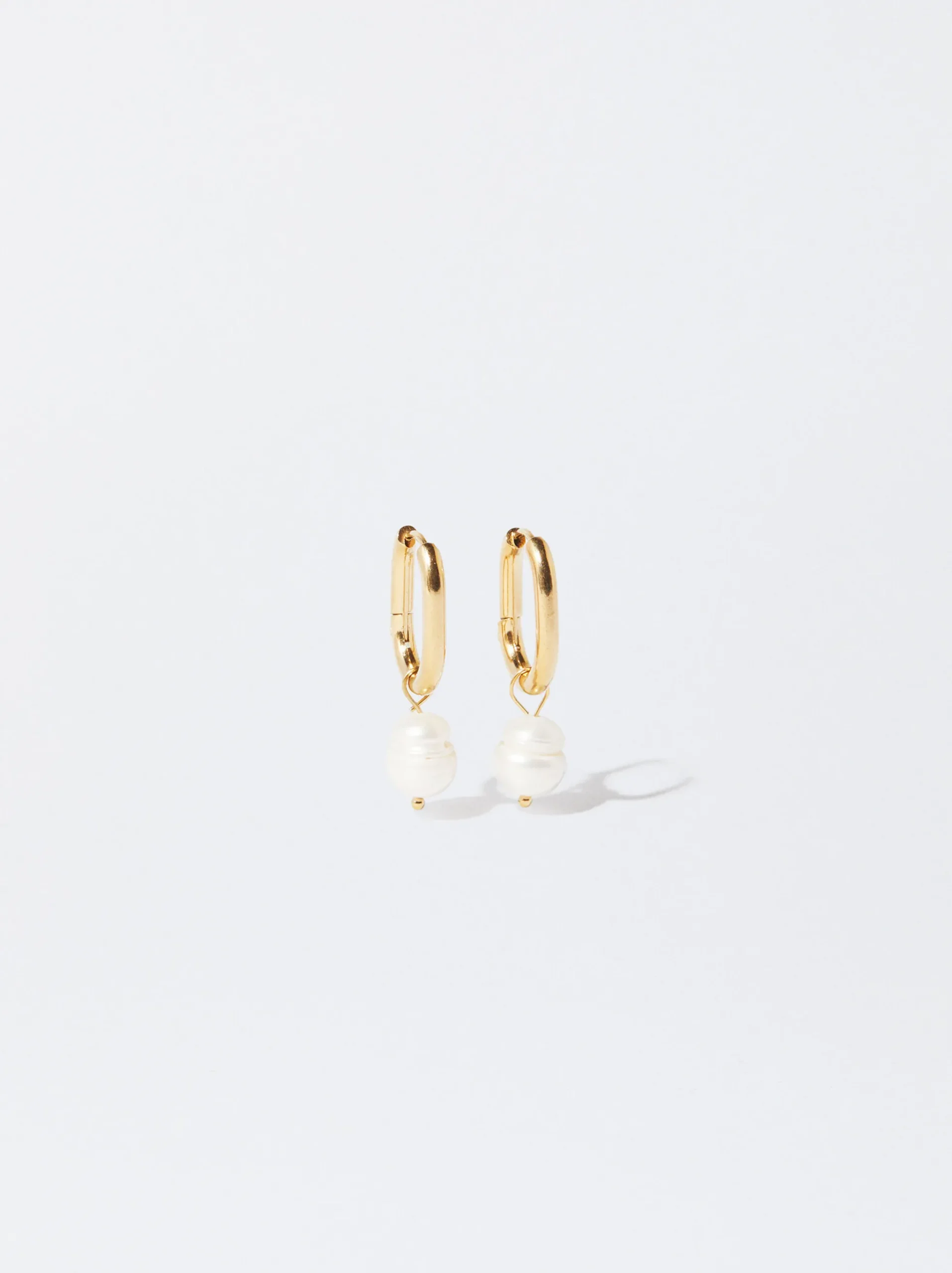 PARFOIS Halsketten|Kurze Halsketten>Ohrstecker Aus Stahl Mit Perlen Golden