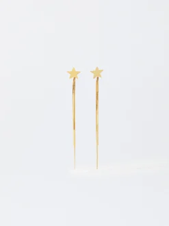 PARFOIS Halsketten|Kurze Halsketten>Ohrstecker Aus Stahl Mit Stern Golden