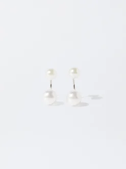 PARFOIS Basics|Kurze Ohrringe>Ohrstecker Aus Stahl Mit Perlen Silber