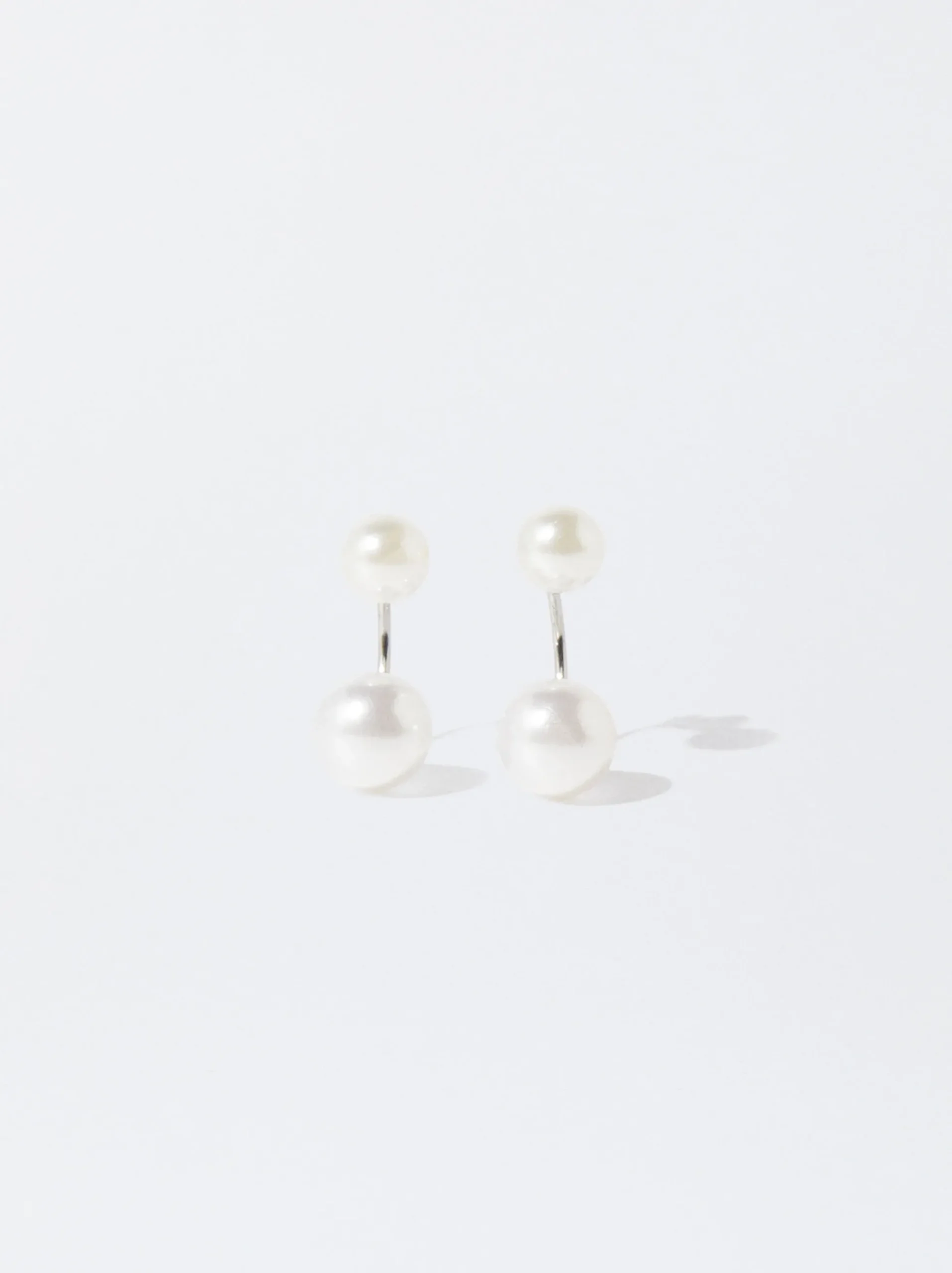 PARFOIS Basics|Kurze Ohrringe>Ohrstecker Aus Stahl Mit Perlen Silber