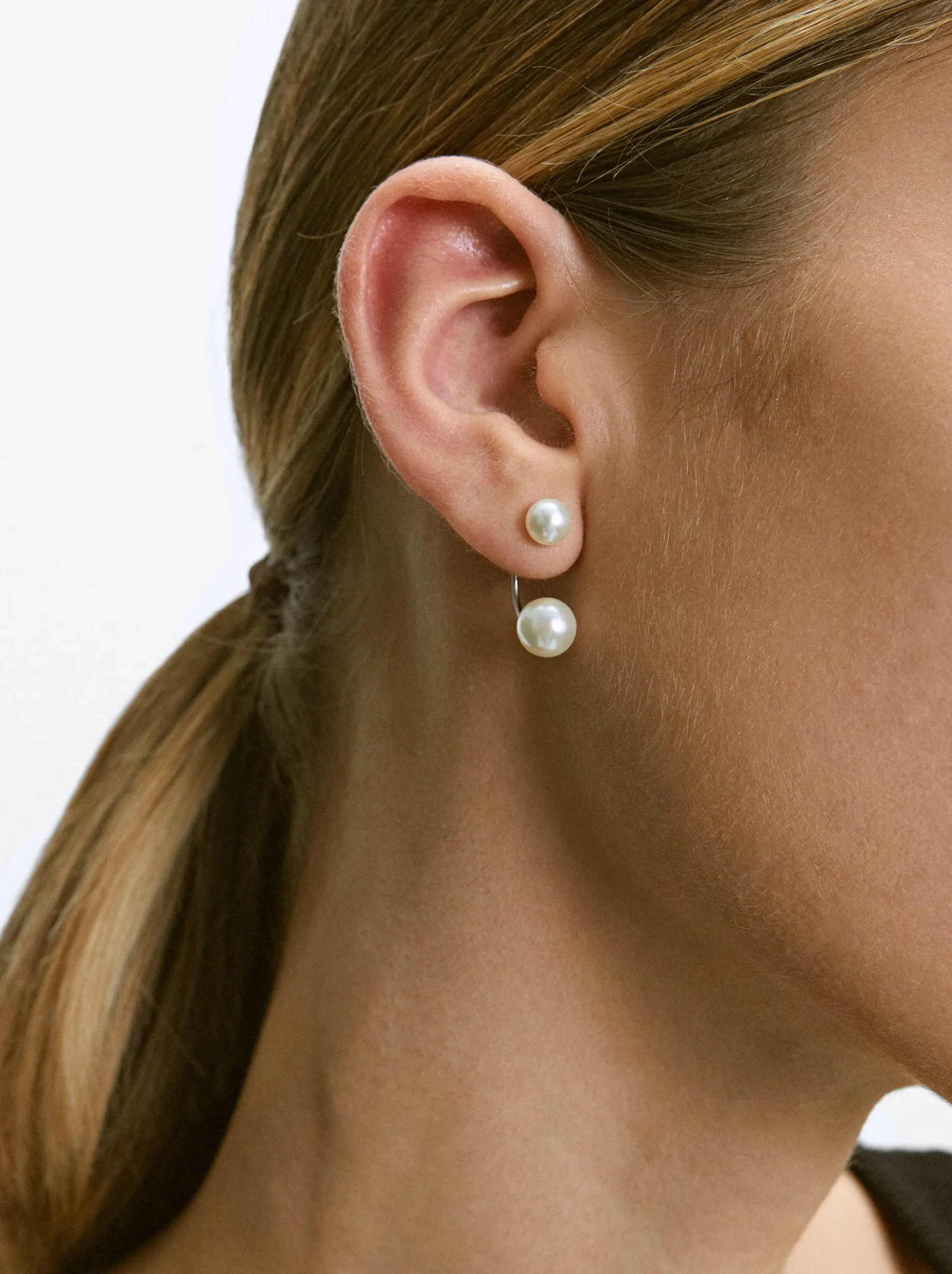 PARFOIS Basics|Kurze Ohrringe>Ohrstecker Aus Stahl Mit Perlen Silber
