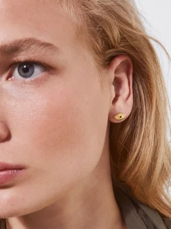 PARFOIS Halsketten|Kurze Halsketten>Ohrstecker Aus Stahl Mit Zierauge Golden
