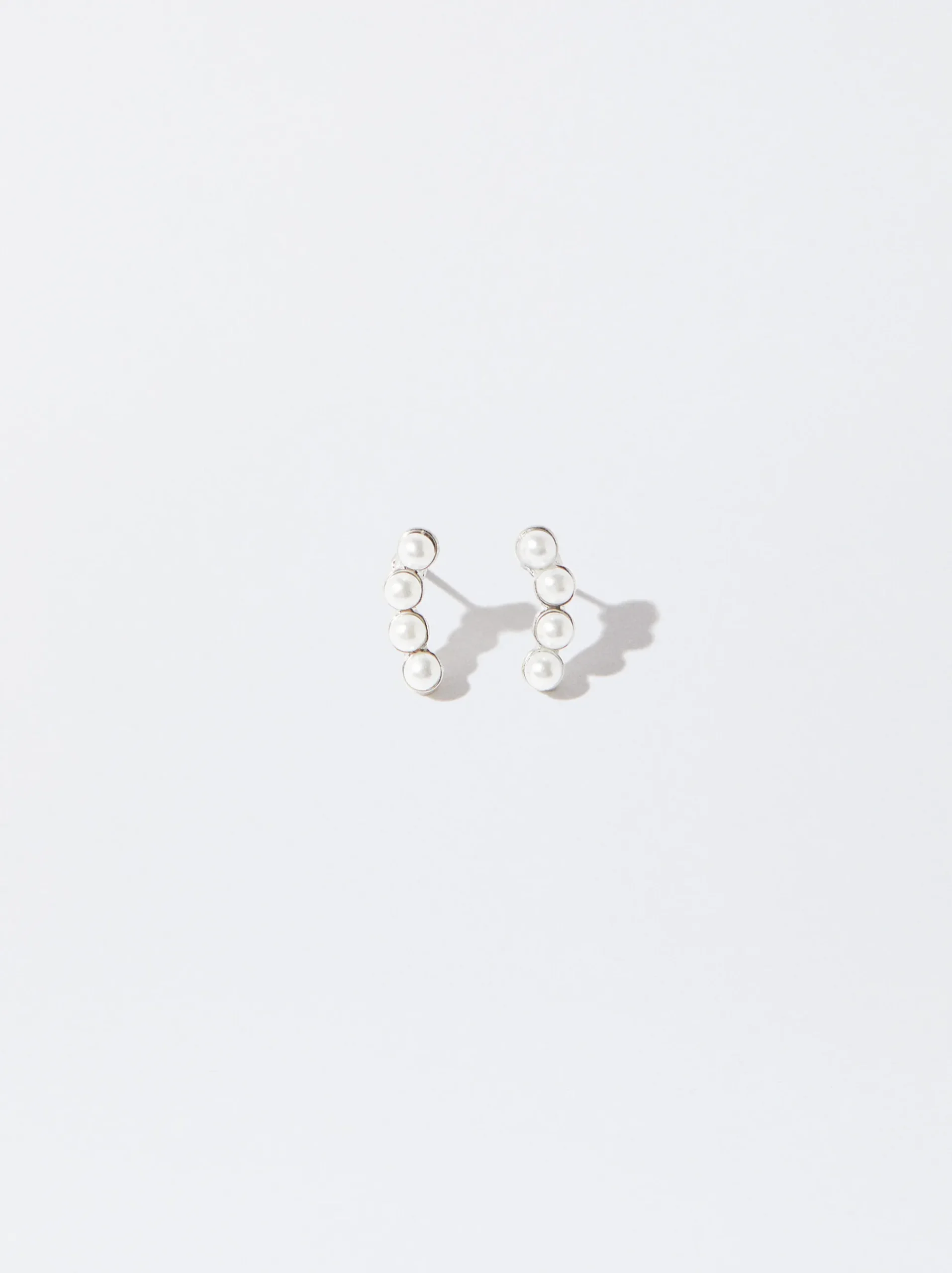 PARFOIS Lange Ohrringe|Basics>Ohrstecker Mit Perle Silber