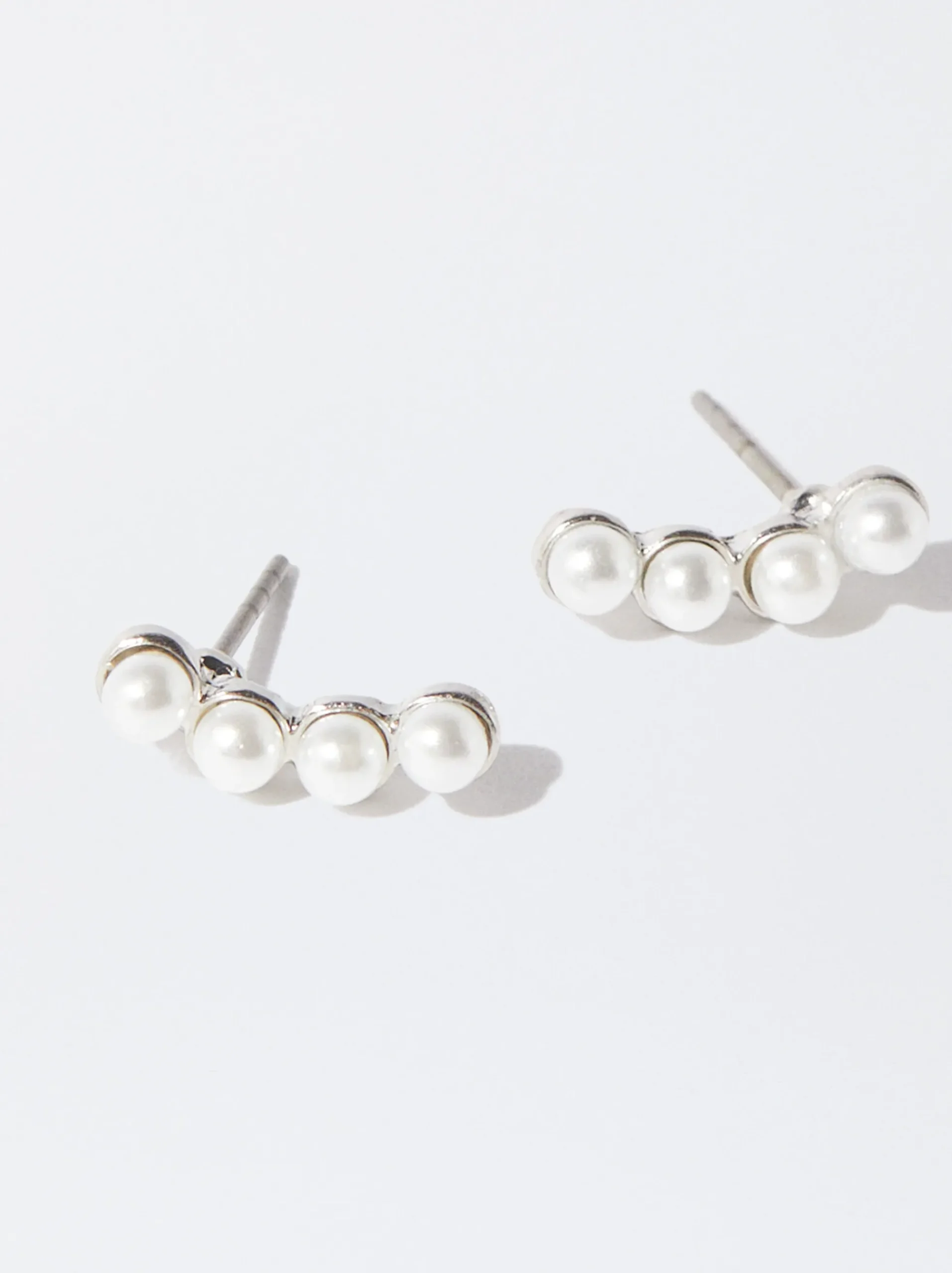 PARFOIS Lange Ohrringe|Basics>Ohrstecker Mit Perle Silber